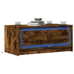 vidaXL Table basse avec lumières LED chêne fumé ois d'ingénierie