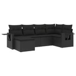vidaXL Salon de jardin 6 Pièces avec coussins noir résine tressée