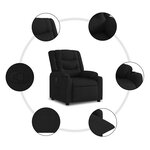 vidaXL Fauteuil inclinable Noir Tissu