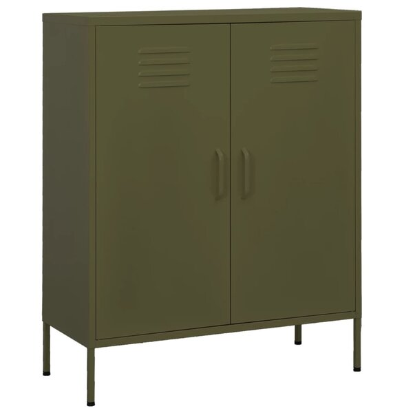 vidaXL Armoire de rangement Vert olive 80x35x101 5 cm Acier