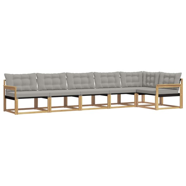 vidaXL Ensemble de canapés d'extérieur 6 pc Blanc et gris clair