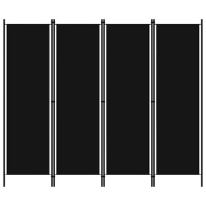 vidaXL Cloison de séparation 4 panneaux Noir 200x180 cm