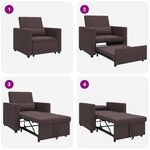 vidaXL Canapé Lit Simple Marron foncé 90 x 165 x 87 cm tissu
