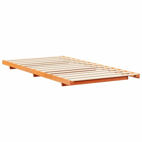 vidaXL Cadre de lit surélevé Marron cire 90 x 200 cm