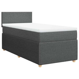 vidaXL Sommier à lattes de lit avec matelas Gris foncé 100x200cm Tissu