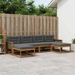 vidaXL Ensemble de canapés d'extérieur 6 Pièces Naturel et Anthracite
