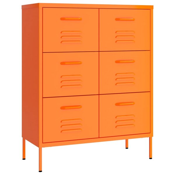 vidaXL Armoire à tiroirs Orange 80x35x101 5 cm Acier