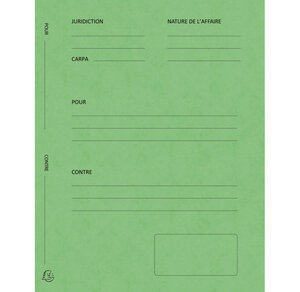 Dossiers de plaidoirie 'Pour / Contre' vert x 5 EXACOMPTA