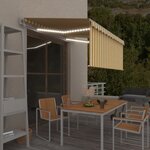 vidaXL Auvent automatique store capteur de vent LED Jaune et blanc