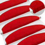vidaXL Tapis d'escalier auto-adhésifs 15 Pièces Rouge 80 x 24 5 x 3 5 cm