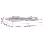 vidaXL Cadre de lit Gris foncé 200 x 200 cm Tissu