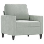 vidaXL Fauteuil avec repose-pied Gris clair 60 cm Velours