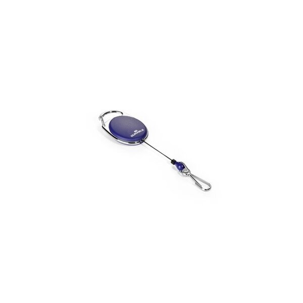DURABLE Porte-badge avec enrouleur, oval, bleu foncé