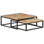 vidaXL Tables gigognes 2 Pièces Bois solide de manguier
