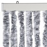 vidaXL Rideau anti-mouches blanc et gris 100x200 cm chenille