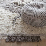 Pouf laine texturé - gris foncé - Ø 70 cm