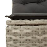 vidaXL Salon de jardin 5 Pièces avec coussins gris clair résine tressée