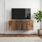 vidaXL Meuble TV mural 59 5 x 41 x 30 cm Bois ancien Bois d'ingénierie