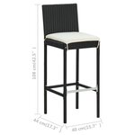 vidaXL Tabourets de bar de jardin et coussins lot de 4 résine tressée