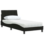 vidaXL Lit avec matelas noir 80x200 cm tissu