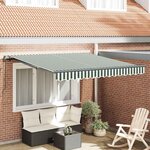 vidaXL Auvent Vert et blanc 300 x 250 cm tissu