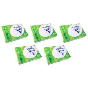 Ramette 500 Feuilles Papier 80g A4 210x297 mm Certifié PEFC 50  Recyclé Blanc x 5 EQUALITY