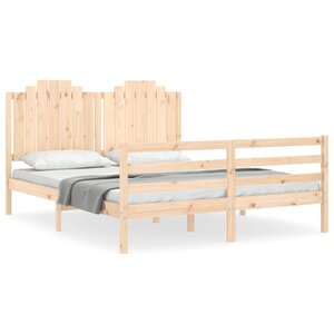 vidaXL Cadre de lit avec tête de lit 160x200 cm bois massif