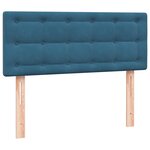 vidaXL Sommier à lattes de lit et matelas et LED bleu foncé 120x220cm velours