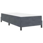 vidaXL Lit à ressorts avec matelas Gris foncé 90 x 190 cm tissu