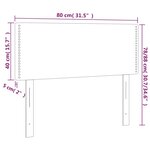 vidaXL Tête de lit à LED Gris foncé 80x5x78/88 cm Velours