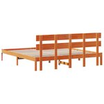vidaXL Cadre de lit avec tête de lit marron ciré 180x200 cm en bois massif
