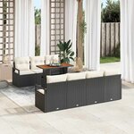 vidaXL Ensemble de canapé de jardin 8 Pièces Noir Poly rotin