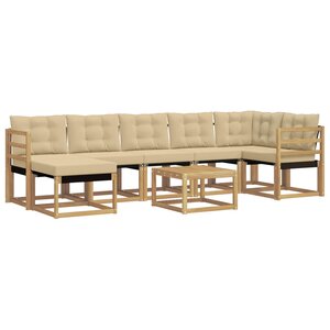 vidaXL Ensemble de canapés d'extérieur 8 pc Blanc et Beige