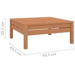 vidaXL Salon de jardin 3 Pièces Marron miel Bois de pin massif