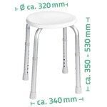 RIDDER Tabouret de salle de bain rond Blanc 110 kg A00603101