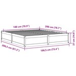vidaXL Cadre de lit sans matelas blanc 180x200 cm bois massif de pin