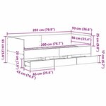 vidaXL Lit d'appoint rustique Bois ancien Bois d'ingénierie 90 x 200 cm