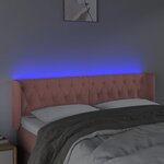 vidaXL Tête de lit à LED Rose 147x16x78/88 cm Velours