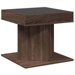 vidaXL Table basse avec LED chêne marron 50x50x45 cm bois d'ingénierie