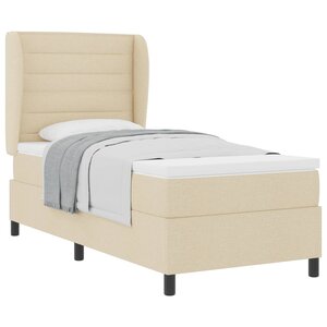 vidaXL Lit à ressorts avec matelas Crème 90 x 190 cm tissu