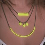 Kit pâte polymère fluo - faire son collier multi-ranges jaune fluo