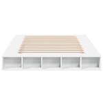 vidaXL Cadre de lit blanc 150x200 cm bois d'ingénierie