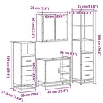 vidaXL Ensemble de meubles de salle de bain 4 Pièces chêne marron