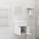 vidaXL Ensemble de meubles de salle de bain Blanc brillant Aggloméré
