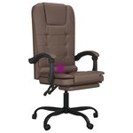 Fauteuil de massage inclinable de bureau informatique étude similicuir brun 02_0025410