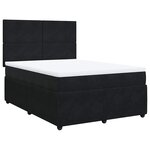 vidaXL Sommier à lattes de lit et matelas Noir 160x200 cm Velours
