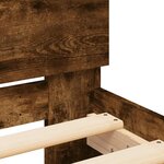 vidaXL Cadre de lit avec tête de lit et LED chêne fumé 135x190 cm