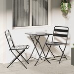vidaXL Ensemble Bistro Pliable 3 Pièces Anthracite Acier