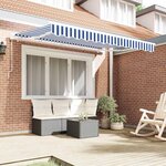 vidaXL Toile de rechange pour auvent Bleu et Blanc 280 x 195 cm