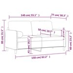 vidaXL Canapé 2 places avec oreillers décoratifs brun 140 cm velours